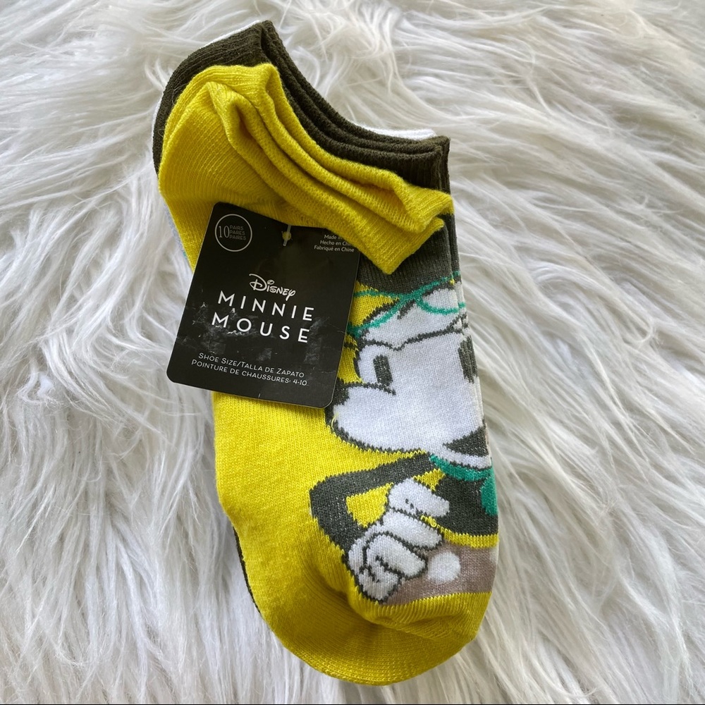NWT DISNEY MINNIE LADIES 10 PAIR NO SHOW SOCKS